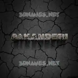 alkanderi in Cracked Stone style - 3D name wallpaper