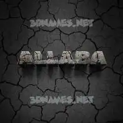allaba in Cracked Stone style - 3D name wallpaper