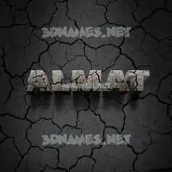 almat in Cracked Stone style - 3D name wallpaper