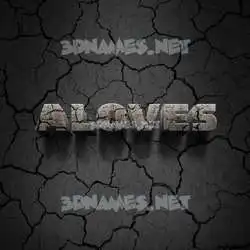 aloves in Cracked Stone style - 3D name wallpaper