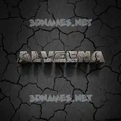 alveena in Cracked Stone style - 3D name wallpaper