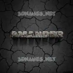 amander in Cracked Stone style - 3D name wallpaper