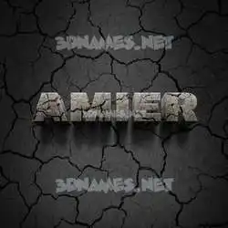 amier in Cracked Stone style - 3D name wallpaper