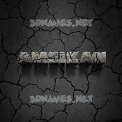 amsikan in Cracked Stone style - 3D name wallpaper