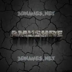 amushre in Cracked Stone style - 3D name wallpaper