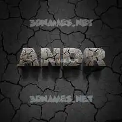 andr in Cracked Stone style - 3D name wallpaper