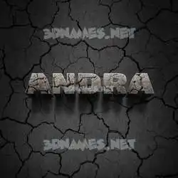 andra in Cracked Stone style - 3D name wallpaper