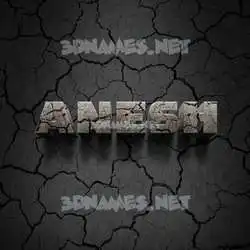 anesh in Cracked Stone style - 3D name wallpaper