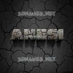 anesi in Cracked Stone style - 3D name wallpaper