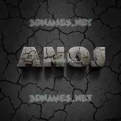 anoj in Cracked Stone style - 3D name wallpaper