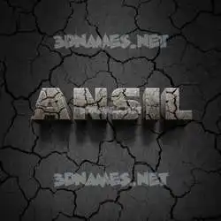ansil in Cracked Stone style - 3D name wallpaper