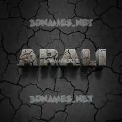 arali in Cracked Stone style - 3D name wallpaper