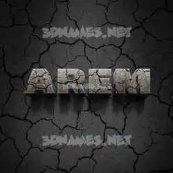 arem in Cracked Stone style - 3D name wallpaper