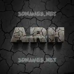 arh in Cracked Stone style - 3D name wallpaper