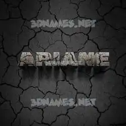 ariane in Cracked Stone style - 3D name wallpaper