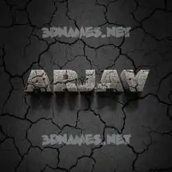 arjav in Cracked Stone style - 3D name wallpaper