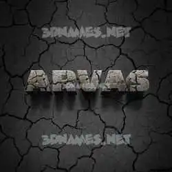 arvas in Cracked Stone style - 3D name wallpaper