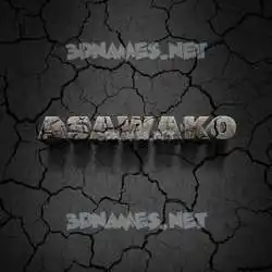 asawako in Cracked Stone style - 3D name wallpaper