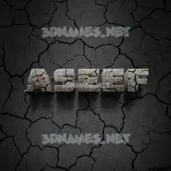 aseef in Cracked Stone style - 3D name wallpaper