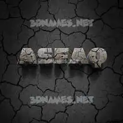 asfaq in Cracked Stone style - 3D name wallpaper
