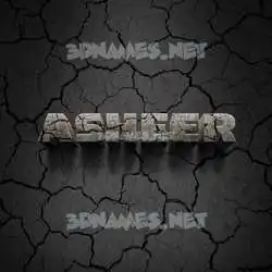 asheer in Cracked Stone style - 3D name wallpaper