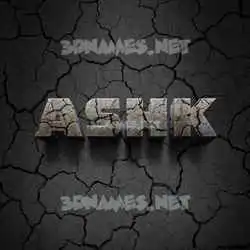 ashk in Cracked Stone style - 3D name wallpaper