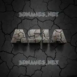asia in Cracked Stone style - 3D name wallpaper