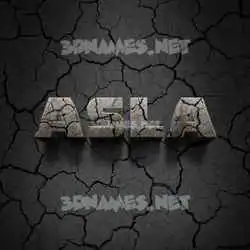 asla in Cracked Stone style - 3D name wallpaper