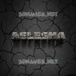aslesha in Cracked Stone style - 3D name wallpaper
