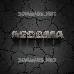 asooma in Cracked Stone style - 3D name wallpaper