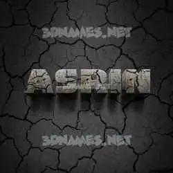 asrin in Cracked Stone style - 3D name wallpaper