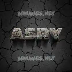 asry in Cracked Stone style - 3D name wallpaper