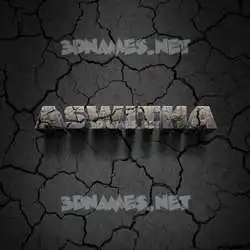 aswitha in Cracked Stone style - 3D name wallpaper