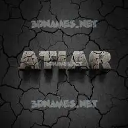 atiar in Cracked Stone style - 3D name wallpaper