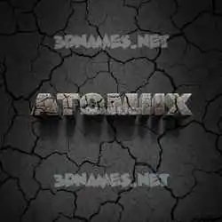 atomiix in Cracked Stone style - 3D name wallpaper