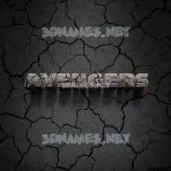 avengers in Cracked Stone style - 3D name wallpaper
