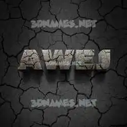 awej in Cracked Stone style - 3D name wallpaper