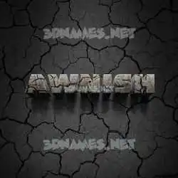 awnish in Cracked Stone style - 3D name wallpaper