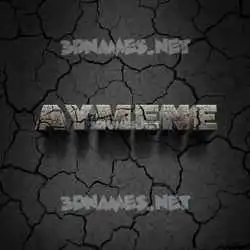 aymene in Cracked Stone style - 3D name wallpaper