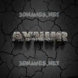 aynur in Cracked Stone style - 3D name wallpaper