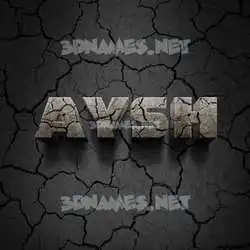 aysh in Cracked Stone style - 3D name wallpaper