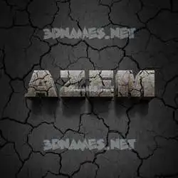 azem in Cracked Stone style - 3D name wallpaper