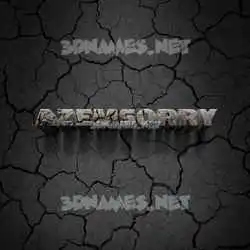 azemsorry in Cracked Stone style - 3D name wallpaper