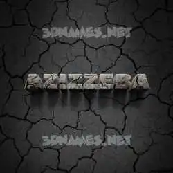 azizzeba in Cracked Stone style - 3D name wallpaper
