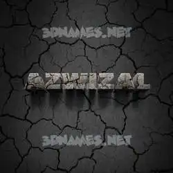 azwizal in Cracked Stone style - 3D name wallpaper
