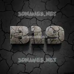 b19 in Cracked Stone style - 3D name wallpaper
