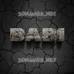 babi in Cracked Stone style - 3D name wallpaper