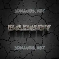 badboy in Cracked Stone style - 3D name wallpaper
