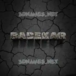badekar in Cracked Stone style - 3D name wallpaper
