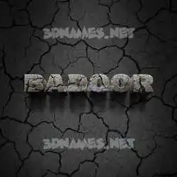 badoor in Cracked Stone style - 3D name wallpaper